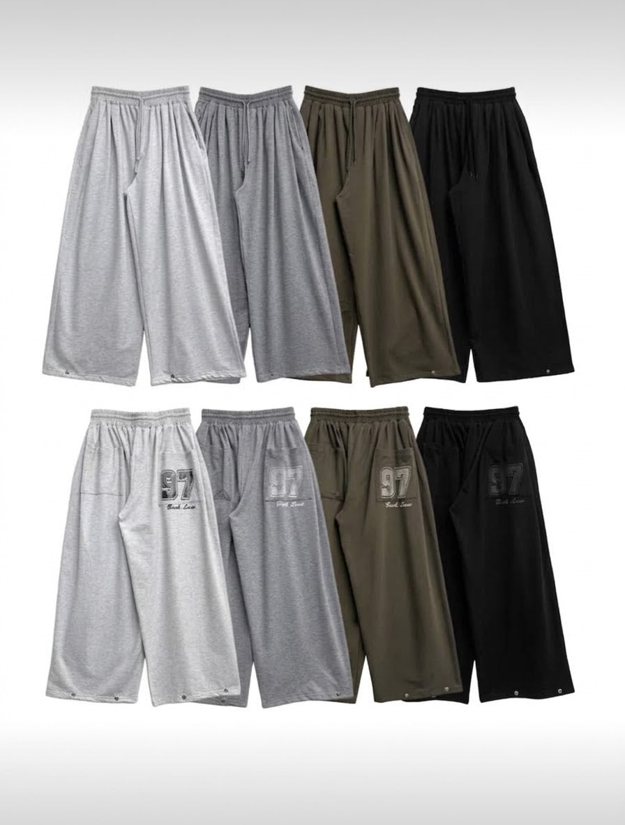 美式復古後口袋字母印花Baggy Pants