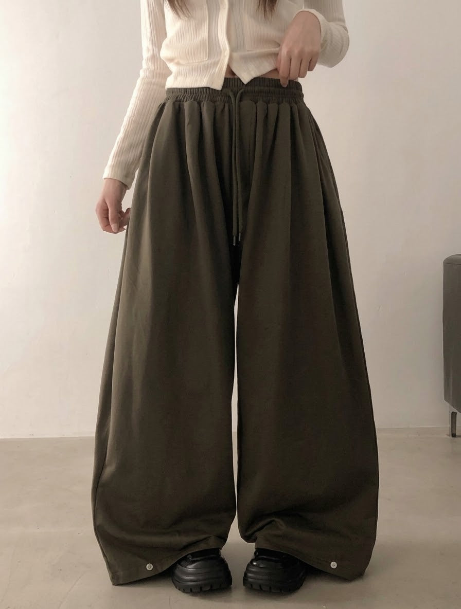 美式復古後口袋字母印花Baggy Pants