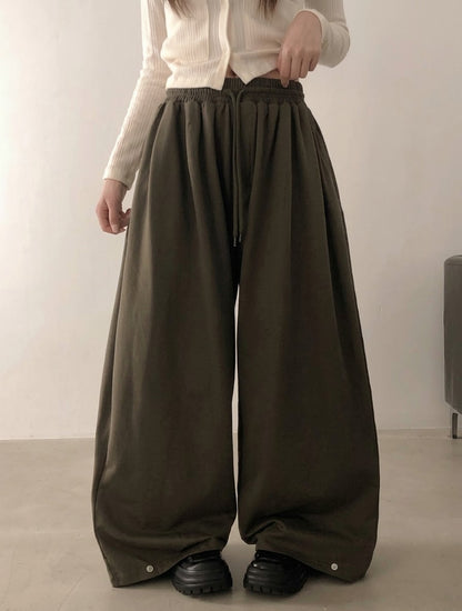 美式復古後口袋字母印花Baggy Pants