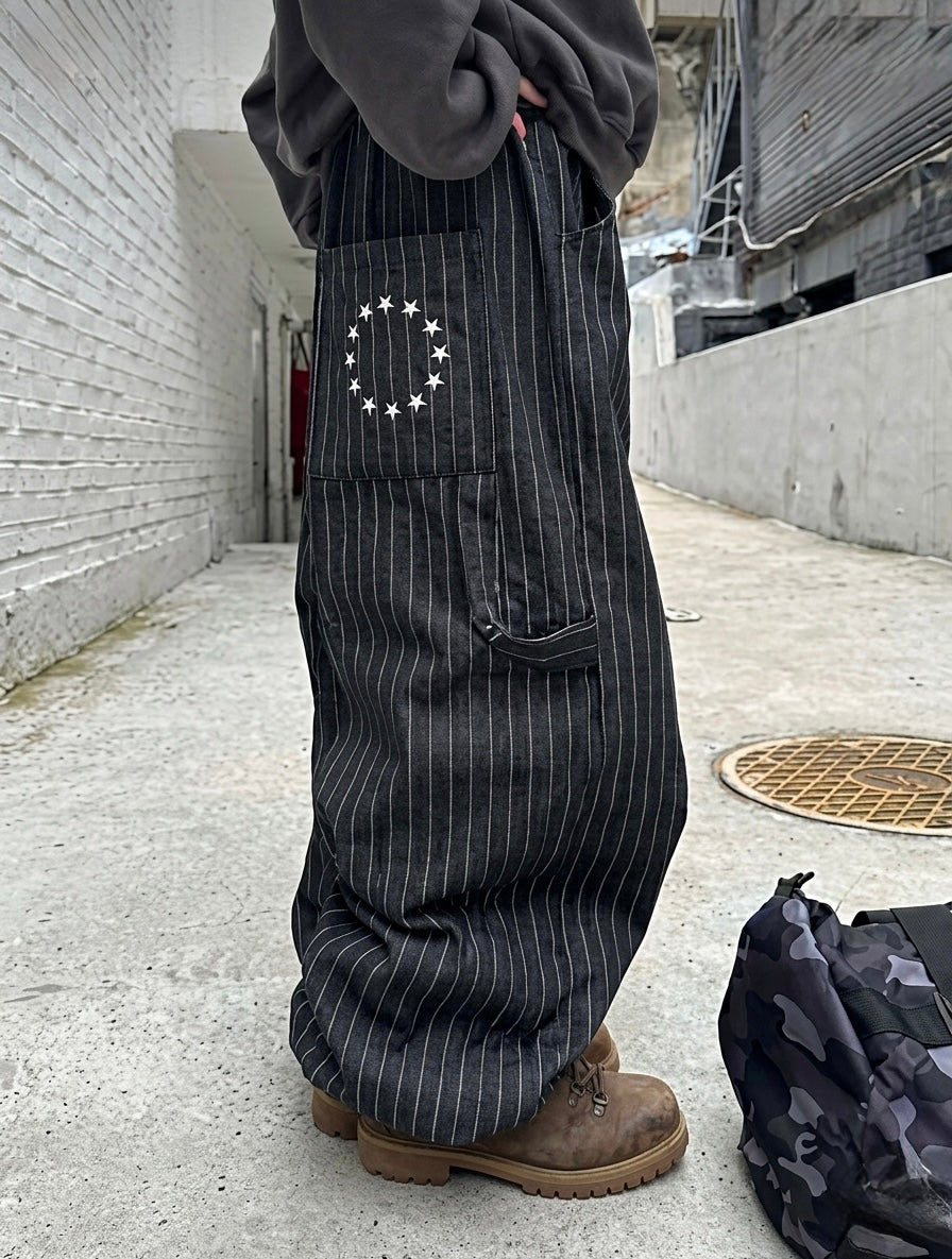 條紋 南瓜褲