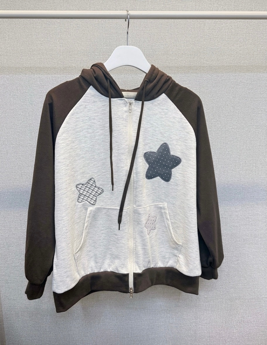 星星 連帽拉鍊外套
