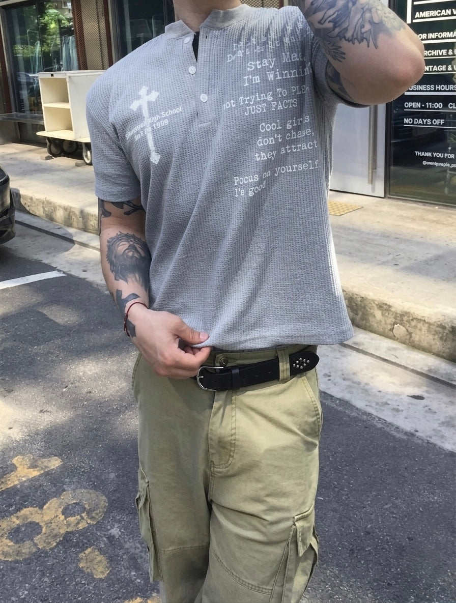 華夫格短袖T恤