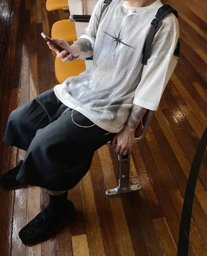 做舊 華夫格短袖￼