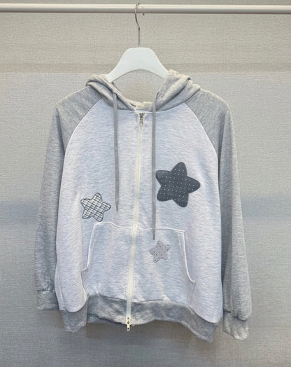 星星 連帽拉鍊外套