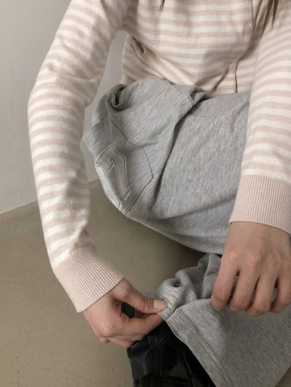 美式復古後口袋字母印花Baggy Pants